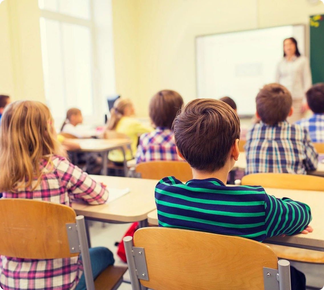 Classroom learning session with attentive students
