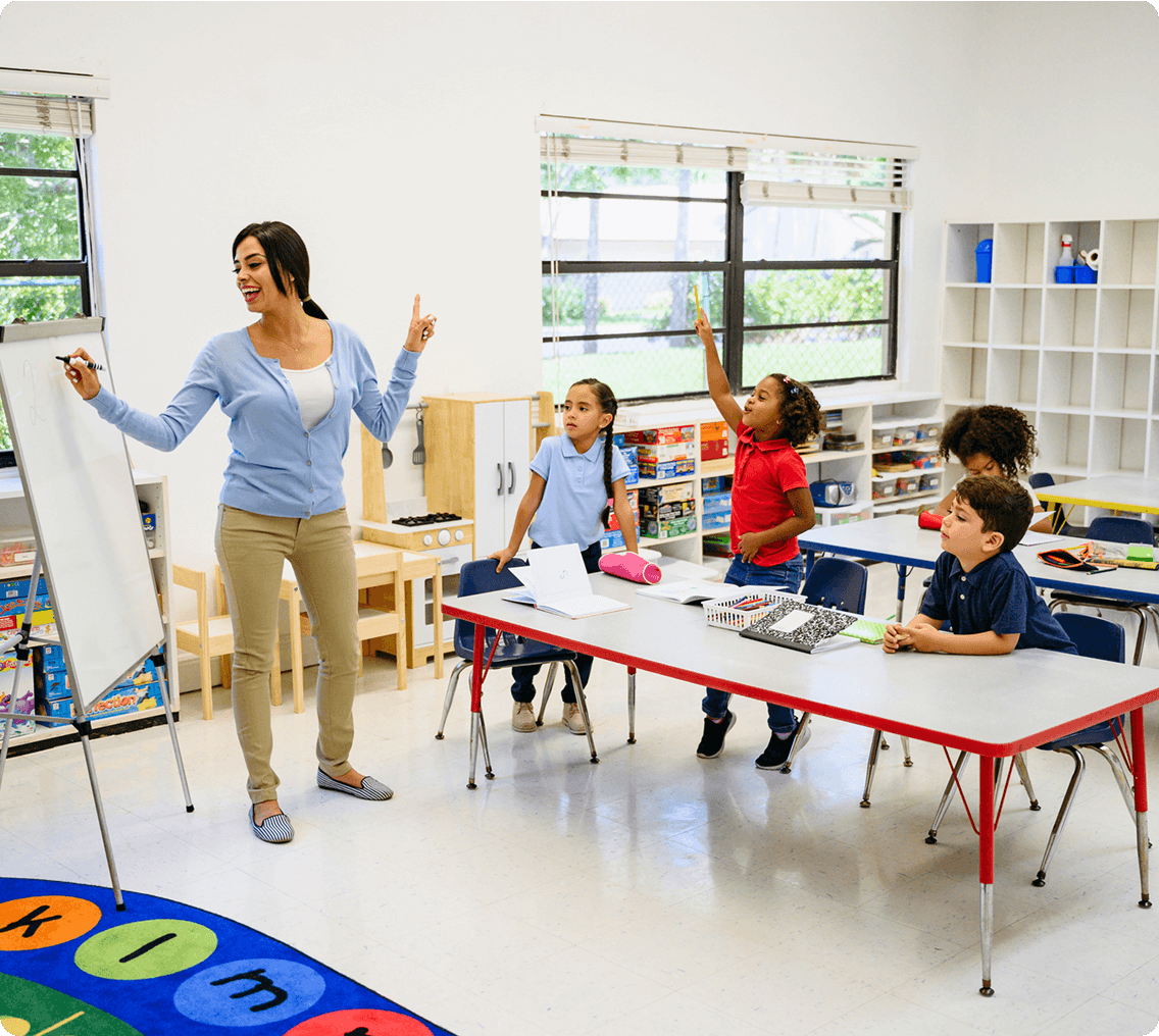 Educator leading classroom discussion