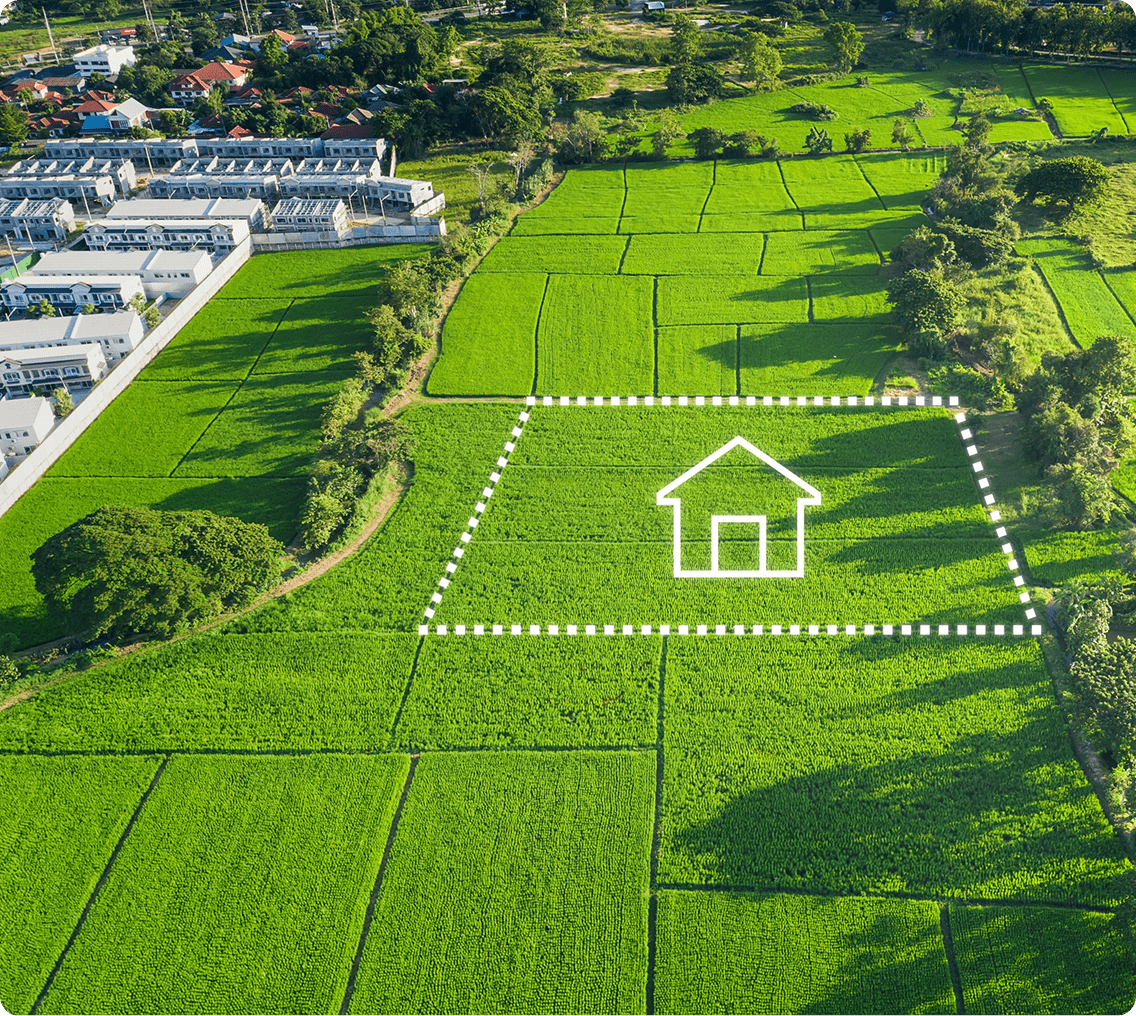 Future home site in lush farmland