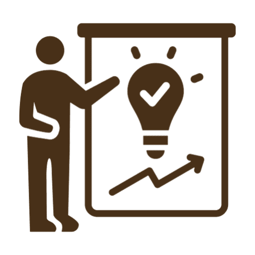 Person presenting idea and growth chart