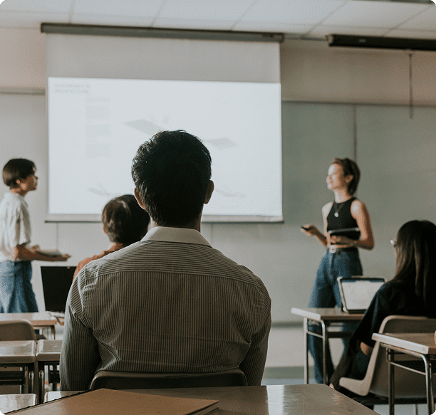 Group discussion in classroom setting
