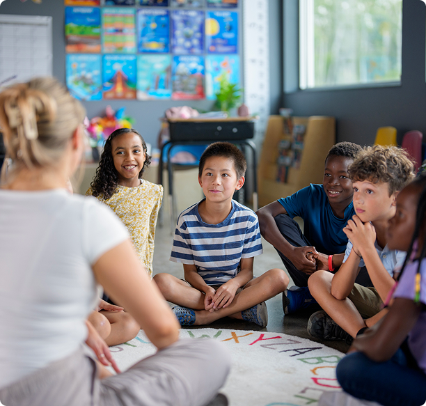 Teacher leading a classroom discussion