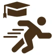 Graduate running icon